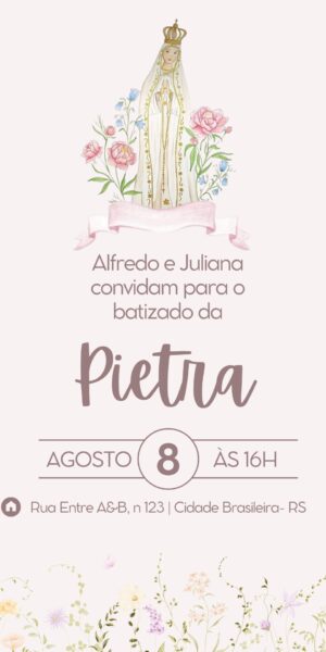 Convite Batizado Santa