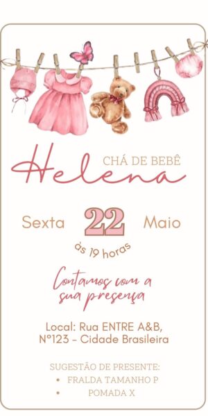 Convite Chá de Bebê
