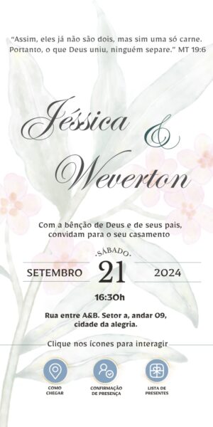 Convite Casamento Interativo Delicado