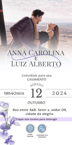 Convite Casamento Interativo Foto Personalizada