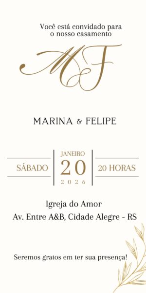 Convite Casamento Delicado