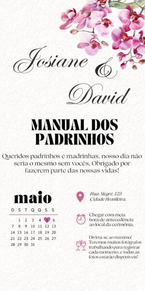Convite Informativo Manual de Padrinhos Agradecimento