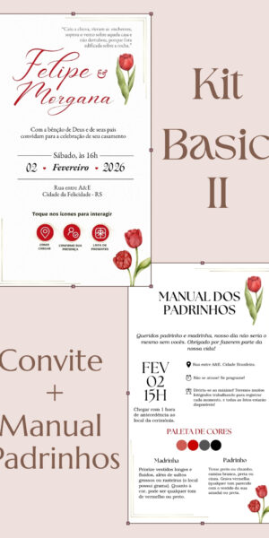Kit Basic II Flores vermelhas