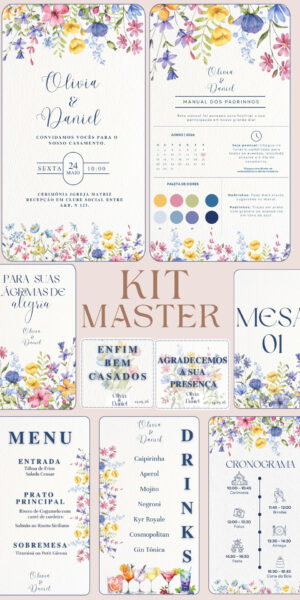 Kit Mater flores coloridas