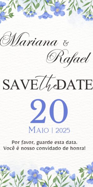 Convite Save the Date Flores Lilás