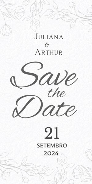 Convite Save the Date Flores Transparentes